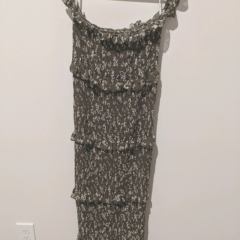 Shein ruched tube dress with off shoulder cuff